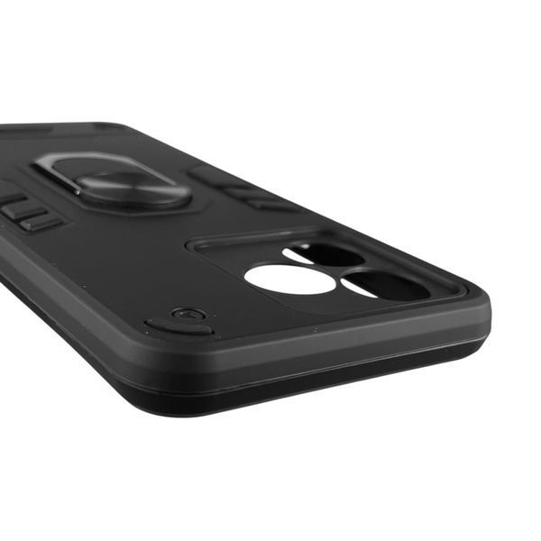 Чехол для телефона Realme C51 бронированный с магнитным кольцом-держателем на реалми с51 чёрный 0025689 фото