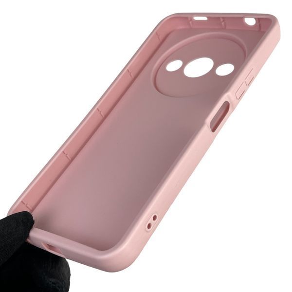 Чехол силиконовый оригинальный Soft Touch с 3D принтом злой котик для Xiaomi Redmi A3 пудровый (Полная защита камеры) 0046747 фото