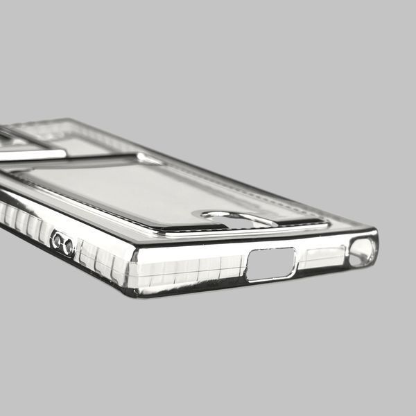 Чехол для Samsung Galaxy S22 Ultra (SM-S908B) с серебряной окантовкой с карманом самсунг с22 ультра серебряный 0013104 фото