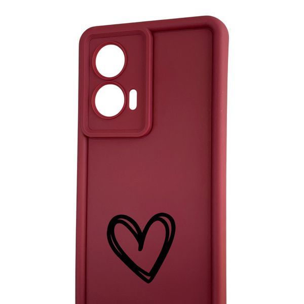 Чехол силиконовый Soft Touch с 3D принтом Сердце для Samsung Galaxy S24 Plus (SM-S926B) бордовый (Полная защита камеры) 0070342 фото