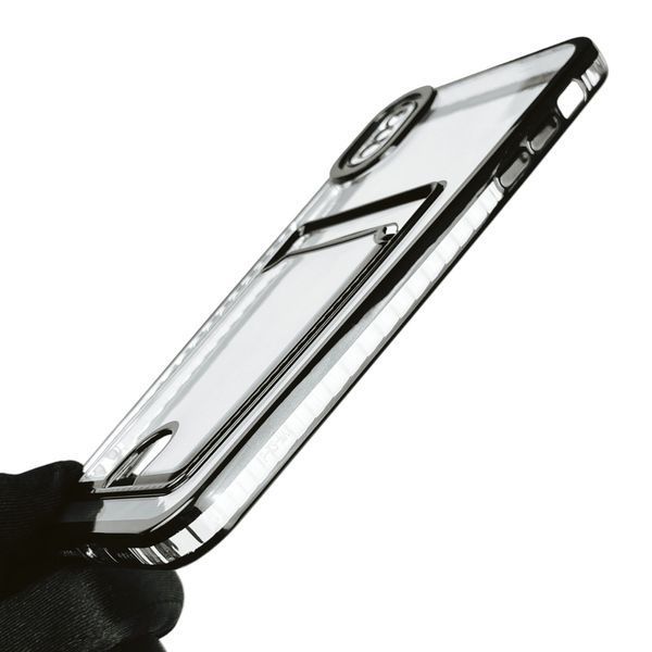 Чохол для Apple iPhone Xs Max із чорною окантовкою з кишенькою для карток на айфон Хс Макс чорний 0013051 фото
