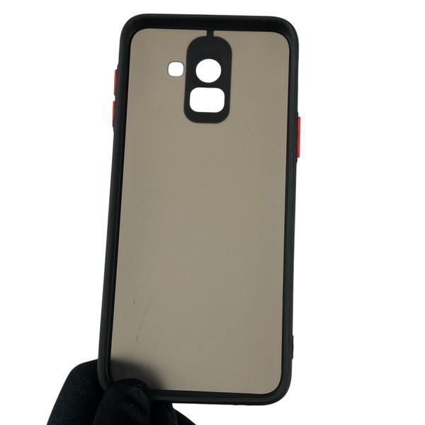 Чехол для Samsung Galaxy J6 2018 (SM-J600) матовый с высокими бортами с защитой камеры на самсунг дж6 2018 черный 0013406 фото