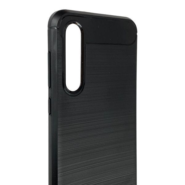 Чохол для телефона Xiaomi Mi 9 SE карбоновий протиударний з високими бортами чорний 0052279 фото