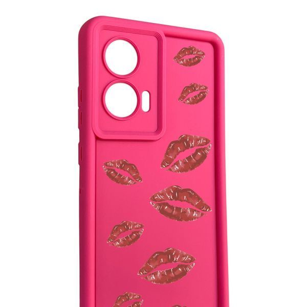 Чохол силіконовий Soft Touch з 3D принтом Губи для Samsung Galaxy S24 (SM-S921B) малиновий (Повний захист камери) 0070284 фото