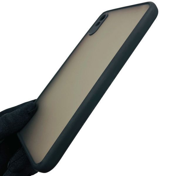 Чохол для Xiaomi Redmi 9A протиударний матовий напівпрозорий із високими бортами із захистом камери на сяомі редмі 9а чорний 0000329 фото