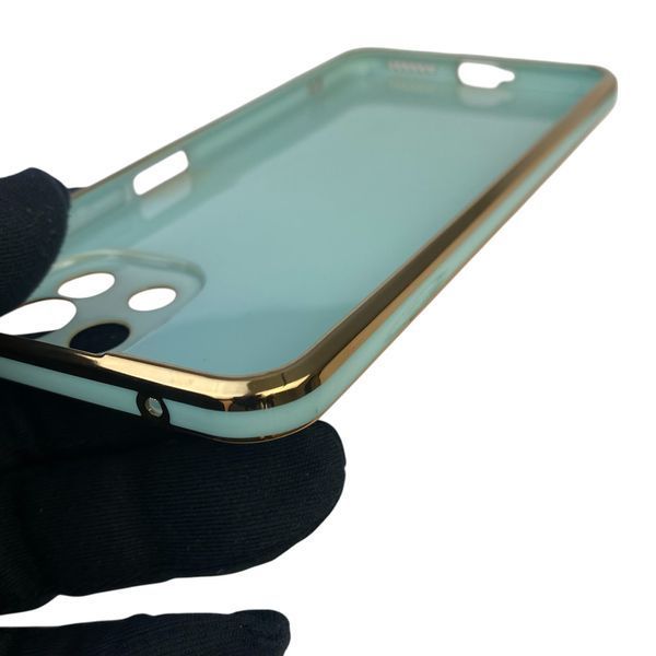 Чохол для Xiaomi Mi 11 Lite 5G NE глянцевий з кільцем MagSafe із золотою окантовкою на сяомі мі 11 лайт 5г не бірюзовий gs1 0022918 фото