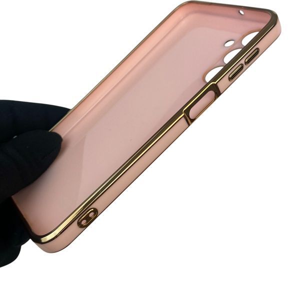 Чехол для Samsung Galaxy A24 SM-A245F с кольцом MagSafe с золотой окантовкой на самсунг а24 пудровый gs1 0022358 фото
