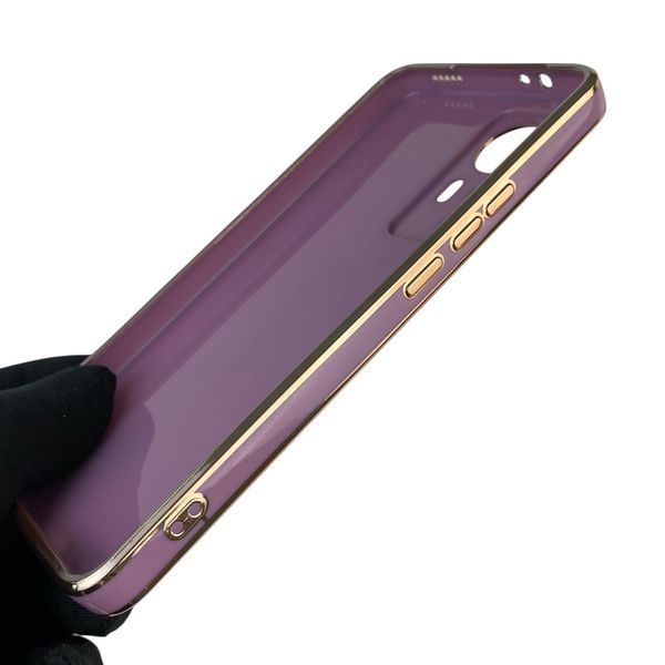 Чехол для Xiaomi 12T с защитой камеры с золотой окантовкой на сяоми 12т черничный gs1 0019872 фото