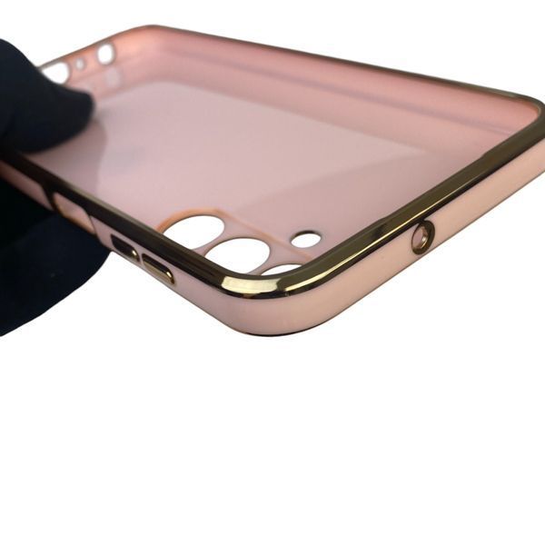 Чехол для Samsung Galaxy A24 SM-A245F с кольцом MagSafe с золотой окантовкой на самсунг а24 пудровый gs1 0022358 фото