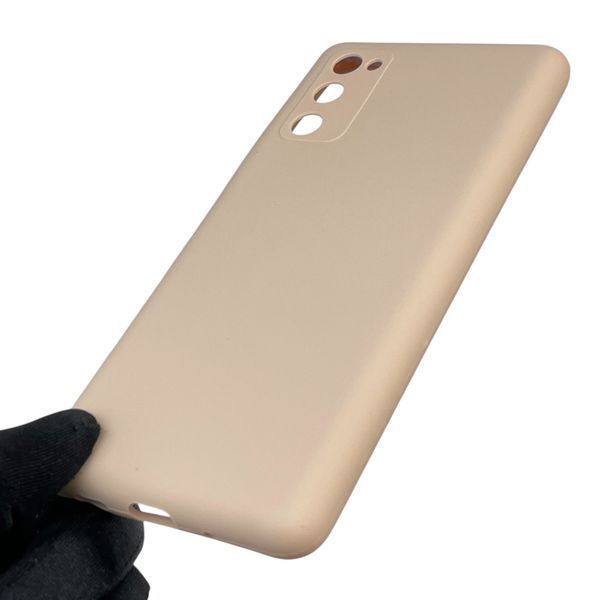 Чехол для Samsung Galaxy S20 FE (SM-G780G) силиконовый с микрофиброй нескользящий на самсунг с20 фе пудровый 0032169 фото
