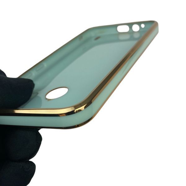 Чохол для Tecno Spark 6 Go (KE5) з кільцем-підставкою із золотою окантовкою на техно спарк 6 го бірюзовий gs1 0020714 фото