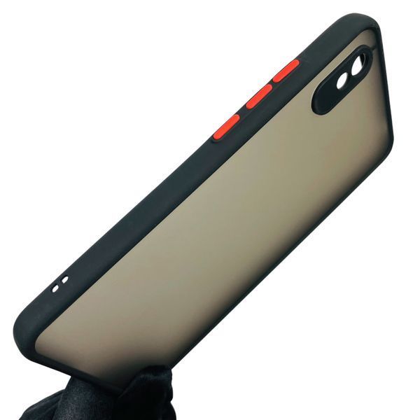 Чохол для Xiaomi Redmi 9A протиударний матовий напівпрозорий із високими бортами із захистом камери на сяомі редмі 9а чорний 0000329 фото