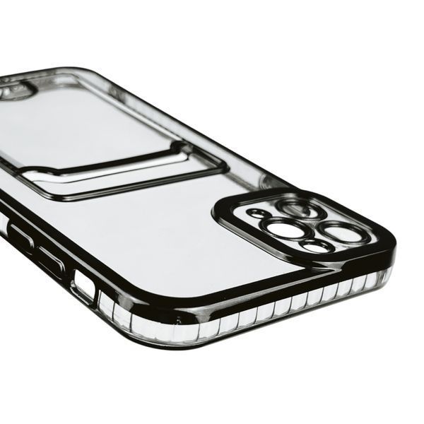 Чехол для Apple iPhone 11 Pro Max с чёрной окантовкой с карманом для карт на айфон 11 про макс чёрный 0012991 фото