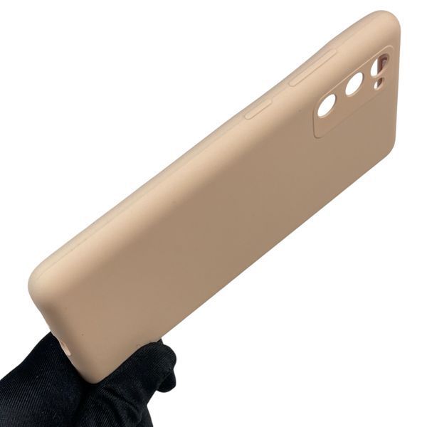 Чехол для Samsung Galaxy S20 FE (SM-G780G) силиконовый с микрофиброй нескользящий на самсунг с20 фе пудровый 0032169 фото