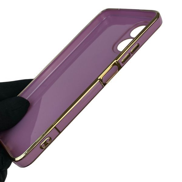 Чехол для OPPO A18 4G CPH2591 с кольцом-подставкой с золотой окантовкой на оппо а18 черничный gs1 0020433 фото