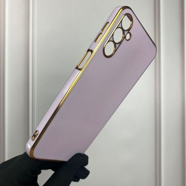 Чохол для Samsung Galaxy A24 SM-A245F глянсовий із золотою окантовкою із захистом камери на самсунг а24 бузковий 0000029 фото
