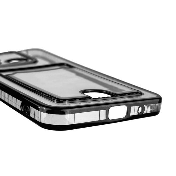 Чохол для Xiaomi Redmi 11A із чорною окантовкою з кишенькою для карток на сяомі редмі 11а чорний 0013224 фото