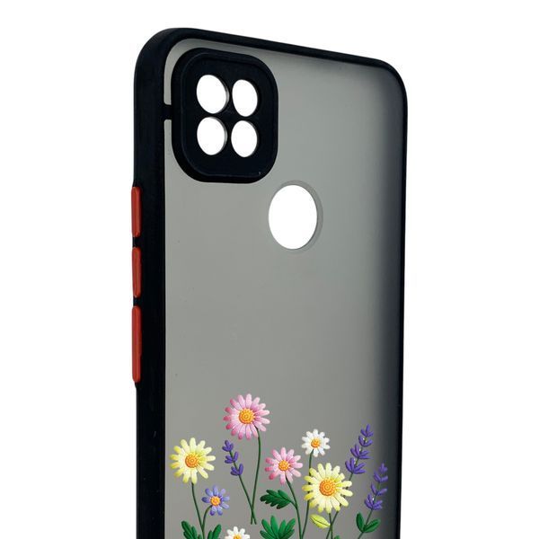 Чехол для телефона Xiaomi Redmi 9C с 3D принтом полевые цветы с высокими бортами черный 0059297 фото