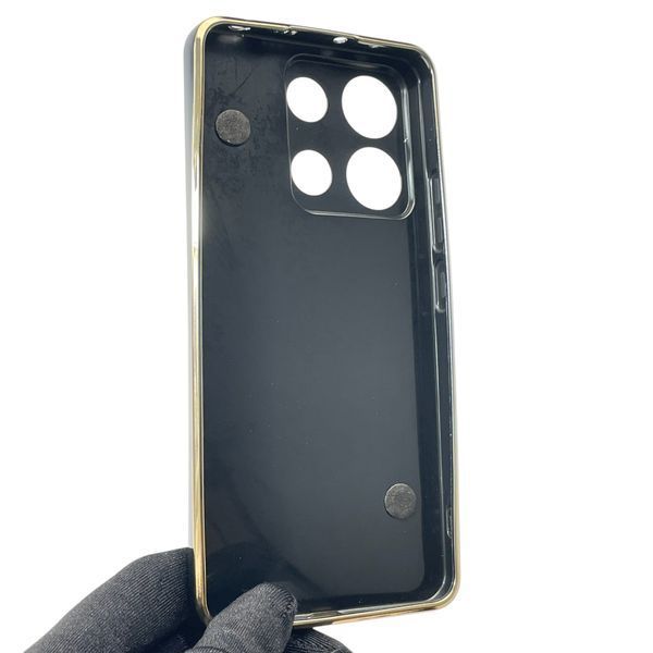 Чохол для телефона Xiaomi Redmi Note 13 4G жіночій із ремінцем з прикрасами та золотою окантовкою на сяомі редмі нот 13 4г чорний gs1 0016283 фото