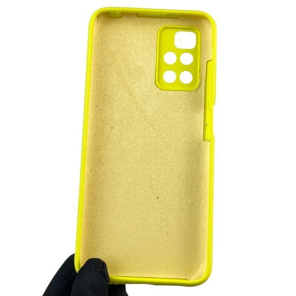 Чехол для Xiaomi Redmi 10 (4G) силиконовый с микрофиброй нескользящий на сяоми редми 10 4г желтый 0032543 фото