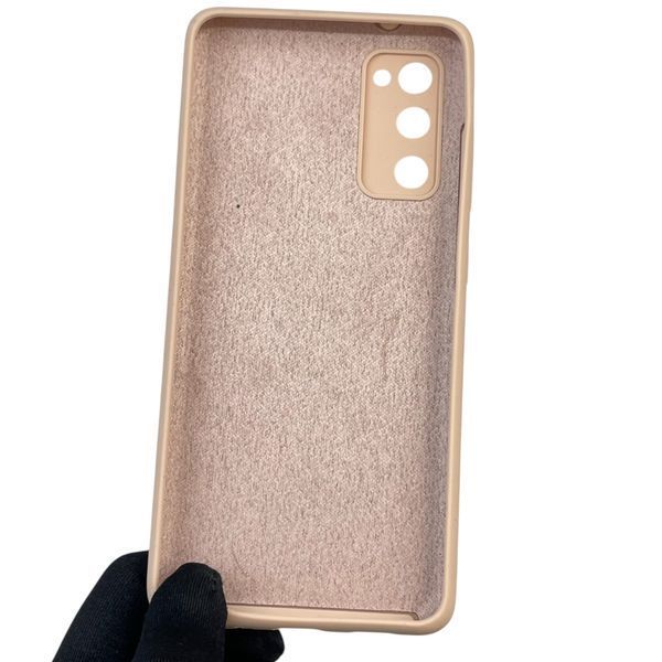 Чехол для Samsung Galaxy S20 FE (SM-G780G) силиконовый с микрофиброй нескользящий на самсунг с20 фе пудровый 0032169 фото