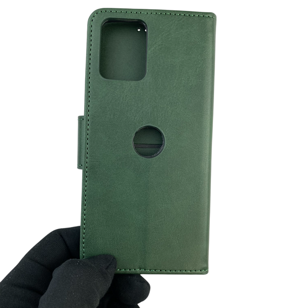 Чехол-книжка для телефона Motorola Moto E13 (PAXT0034) кожанная с магнитной застежкой на моторола е13 зеленая 0025225 фото