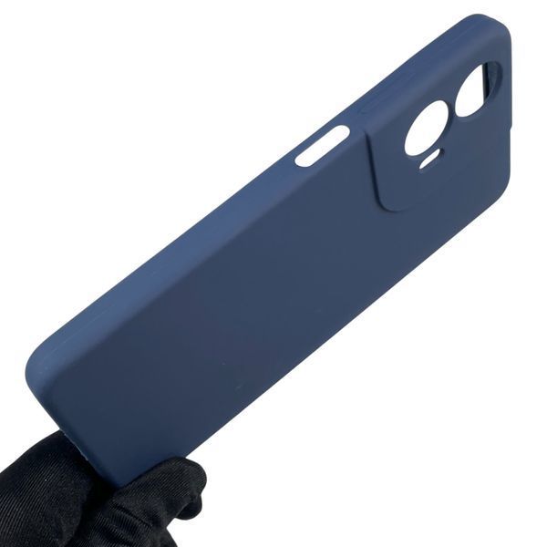Чехол для Motorola E14 силиконовый с микрофиброй нескользящий на моторола е14 темно-синий 0031688 фото