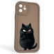 Чехол силиконовый оригинальный Soft Touch с 3D принтом злой котик для Apple iPhone 12 коричневый (Полная защита камеры) 0046195 фото 1