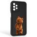 Чехол силиконовый Soft Touch с 3D принтом смешного теда мишки для Samsung Galaxy A13 4G (SM-A135F) черный (Полная защита камеры) 0049177 фото 1