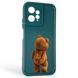 Чехол силиконовый оригинальный Soft Touch с 3D принтом смешного теда мишки для Xiaomi Redmi Note 12 4G темно-зеленый (Полная защита камеры) 0049019 фото 1