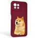 Чехол силиконовый Soft Touch с 3D принтом мема сибу для Xiaomi Mi 11 Lite бордовый (Полная защита камеры) 0048141 фото 1