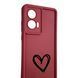 Чехол силиконовый Soft Touch с 3D принтом Сердце для Samsung Galaxy S24 Plus (SM-S926B) бордовый (Полная защита камеры) 0070342 фото 3