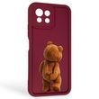 Чохол силіконовий Soft Touch з 3D принтом кумедний тед ведмідик для Xiaomi Mi 11 Lite 5G NE бордовий (Повний захист камери)