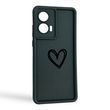 Чохол силіконовий Soft Touch з 3D принтом Серце для Samsung Galaxy A52 4G (SM-A525) чорний (Повний захист камери)