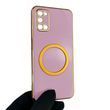 Чохол для OPPO A92 глянцевий з кільцем MagSafe із золотою окантовкою на оппо а92 чорничний gs1