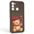 Чохол силіконовий Soft Touch з 3D принтом милий ведмедик для TECNO Spark 8C (KG5k) коричневий (Повний захист камери)