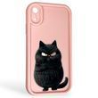 Чехол силиконовый Soft Touch с 3D принтом злой котик для Apple iPhone Xr розовый (Полная защита камеры) 0047171 фото