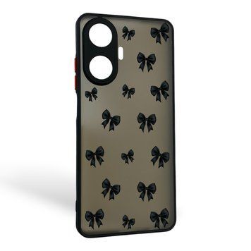 Чехол для телефона Realme C55 с 3D принтом бантиков с высокими бортами на реалми с55 черный 0033513 фото