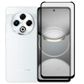 Захисне скло 6D OG для телефона Tecno Spark 30 повноекранне протиударне на техно спарк 30 чорне 0013977 фото