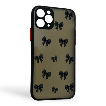 Чехол для телефона Apple iPhone 11 Pro с 3D принтом бантиков с высокими бортами на айфон 11 про черный 0033462 фото