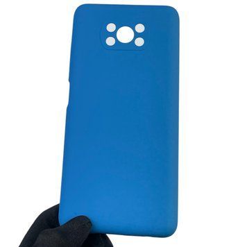 Чохол для Xiaomi Poco X3 Pro силіконовий з мікрофіброю нековзний на сяомі поко х3 про синій 0032526 фото