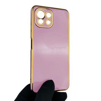 Чехол для Xiaomi Mi 11 Lite с защитой камеры с золотой окантовкой на сяоми ми 11 лайт черничный gs1 0019879 фото