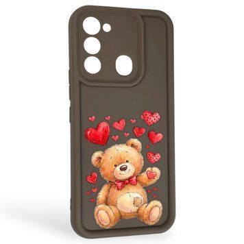 Чохол силіконовий Soft Touch з 3D принтом милий ведмедик для TECNO Spark 8C (KG5k) коричневий (Повний захист камери) 0044833 фото