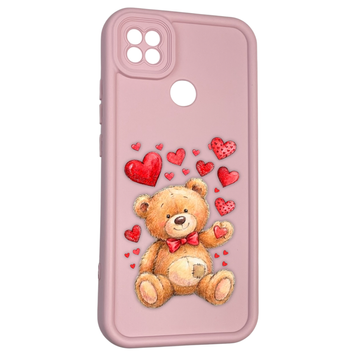 Чохол силіконовий оригінальний Soft Touch з 3D принтом милий ведмедик для Xiaomi Redmi 10A пудровий (Повний захист камери) 0043730 фото