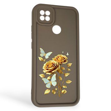 Чохол силіконовий Soft Touch з 3D принтом жіночим для Xiaomi Redmi 9C коричневий (Повний захист камери) 0042982 фото