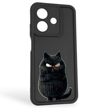 Чохол силіконовий оригінальний Soft Touch з 3D принтом злого кота для Oppo A3 чорний (Повний захист камери) 0046246 фото