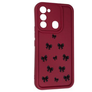 Чохол силіконовий Soft Touch з 3D принтом для TECNO Spark 8C (KG5k) бордовий (Повний захист камери) 0044474 фото