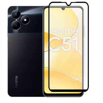 Защитное стекло для телефона Realme C51 противоударное полноэкранное на реалми с51 черное 0038661 фото