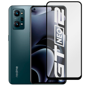 Захисне скло для телефона Realme GT Neo 2 протиударне повноекранне на реалмі гт нео 2 чорне 0038275 фото