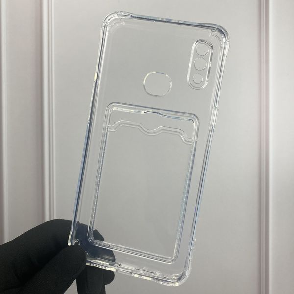Чехол для Samsung Galaxy A10s SM-A107F с бронь углами с карманом для карточек k-pop на самсунг а10с прозрачный 0000280 фото